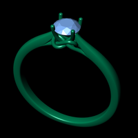 Women diamond engagement ring 3d render - Thumbnail 5