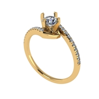 Women diamond engagement ring 3d render - Thumbnail 1