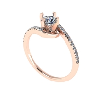 Women diamond engagement ring 3d render - Thumbnail 2