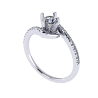 Women diamond engagement ring 3d render - Thumbnail 3
