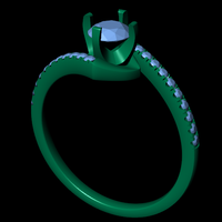 Women diamond engagement ring 3d render - Thumbnail 4