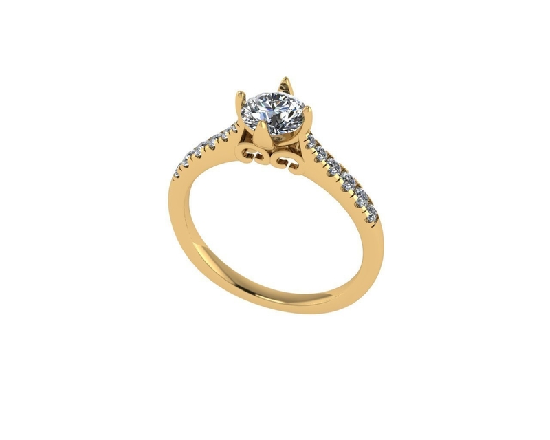 Women diamond engagement ring 3d render