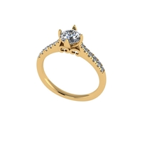 Women diamond engagement ring 3d render - Thumbnail 1