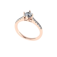 Women diamond engagement ring 3d render - Thumbnail 2