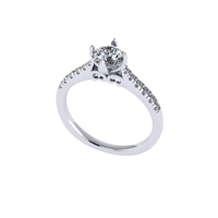 Women diamond engagement ring 3d render - Thumbnail 3