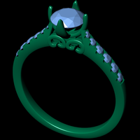 Women diamond engagement ring 3d render - Thumbnail 5