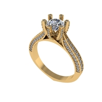Women diamond engagement ring 3d render - Thumbnail 1