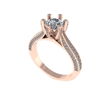 Women diamond engagement ring 3d render - Thumbnail 2