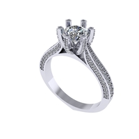 Women diamond engagement ring 3d render - Thumbnail 3