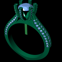 Women diamond engagement ring 3d render - Thumbnail 4