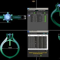 Women diamond engagement ring 3d render - Thumbnail 6