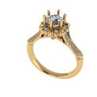 Women diamond engagement ring 3d render - Thumbnail 1