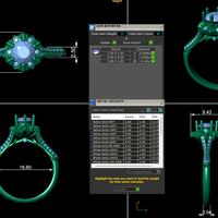 Women diamond engagement ring 3d render - Thumbnail 2