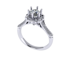 Women diamond engagement ring 3d render - Thumbnail 4