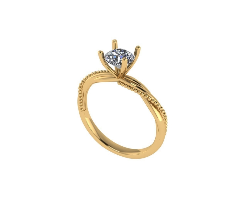Women diamond engagement ring 3d render