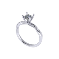Women diamond engagement ring 3d render - Thumbnail 3