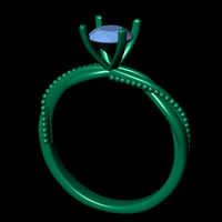 Women diamond engagement ring 3d render - Thumbnail 4