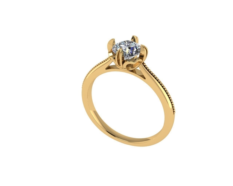 Women diamond engagement ring 3d render