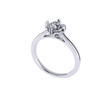 Women diamond engagement ring 3d render - Thumbnail 3