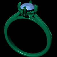 Women diamond engagement ring 3d render - Thumbnail 4