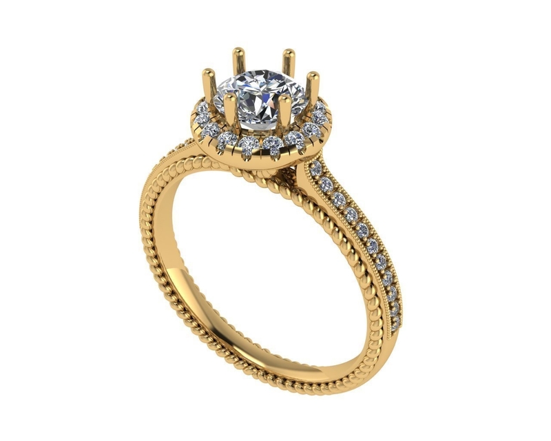 Women diamond engagement ring 3d render