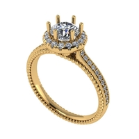 Women diamond engagement ring 3d render - Thumbnail 1