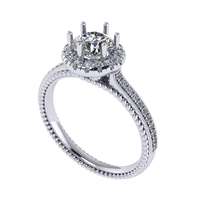 Women diamond engagement ring 3d render - Thumbnail 3