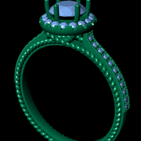 Women diamond engagement ring 3d render - Thumbnail 4