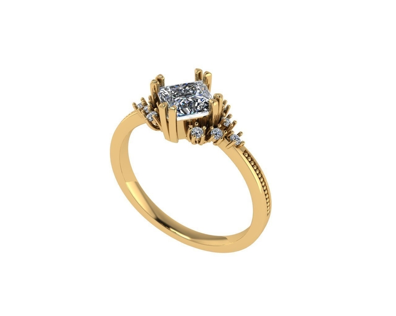 Women diamond ring 3d render