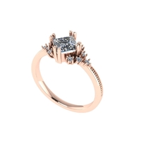 Women diamond ring 3d render - Thumbnail 2