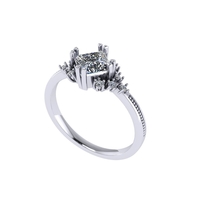 Women diamond ring 3d render - Thumbnail 3