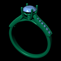 Women diamond ring 3d render - Thumbnail 4