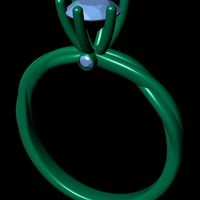 Women diamond ring 3d render - Thumbnail 4