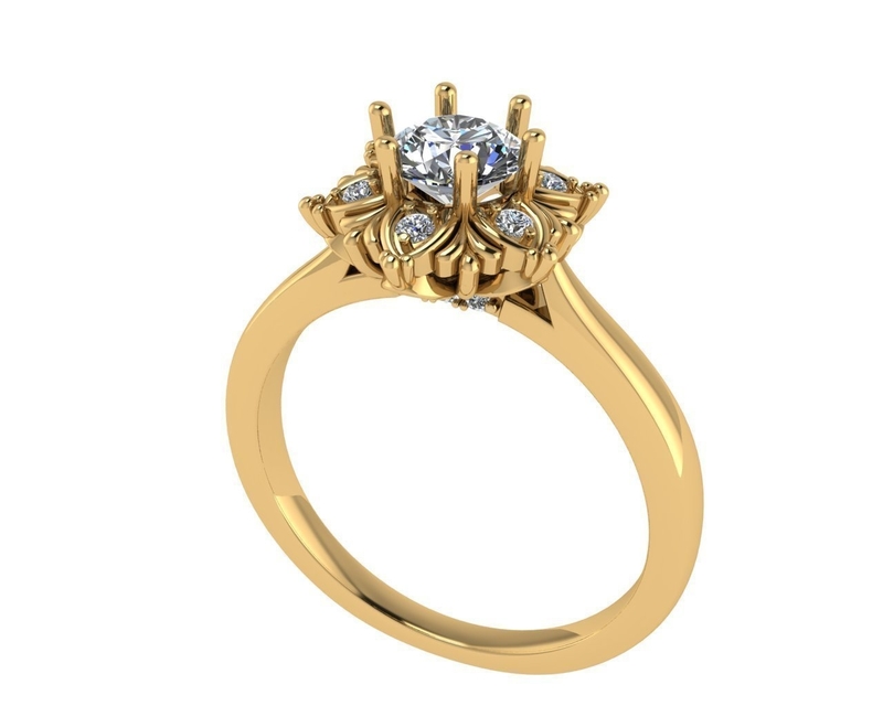 Women diamond ring 3d render