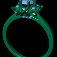 Women diamond ring 3d render - Thumbnail 4