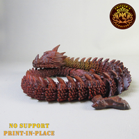 Articulated Dragon, print-in-place, No-Support - Thumbnail 3