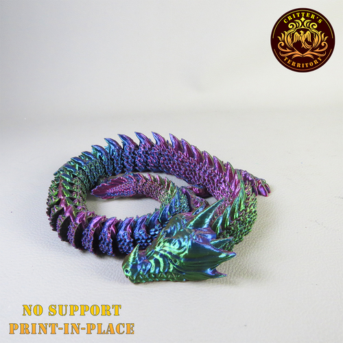 Articulated Dragon, print-in-place, No-Support