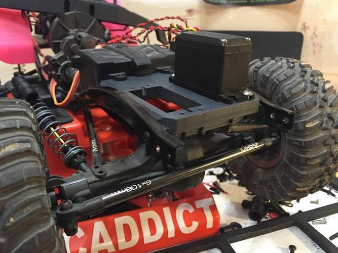 SCX-10 Chassis Mount Servo/Servo Winch Mount 3D Print 57015