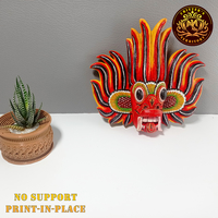 Fire Devil Mask - Print in Place - No Support - Thumbnail 1