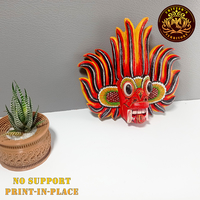 Fire Devil Mask - Print in Place - No Support - Thumbnail 2