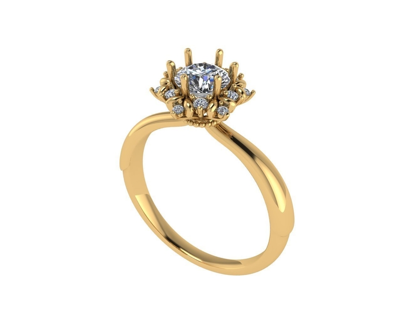 Women diamond engagement ring 3d render