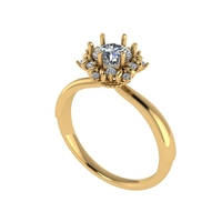 Women diamond engagement ring 3d render - Thumbnail 1