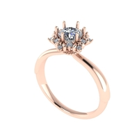 Women diamond engagement ring 3d render - Thumbnail 2