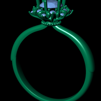 Women diamond engagement ring 3d render - Thumbnail 4