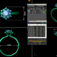Women diamond engagement ring 3d render - Thumbnail 5