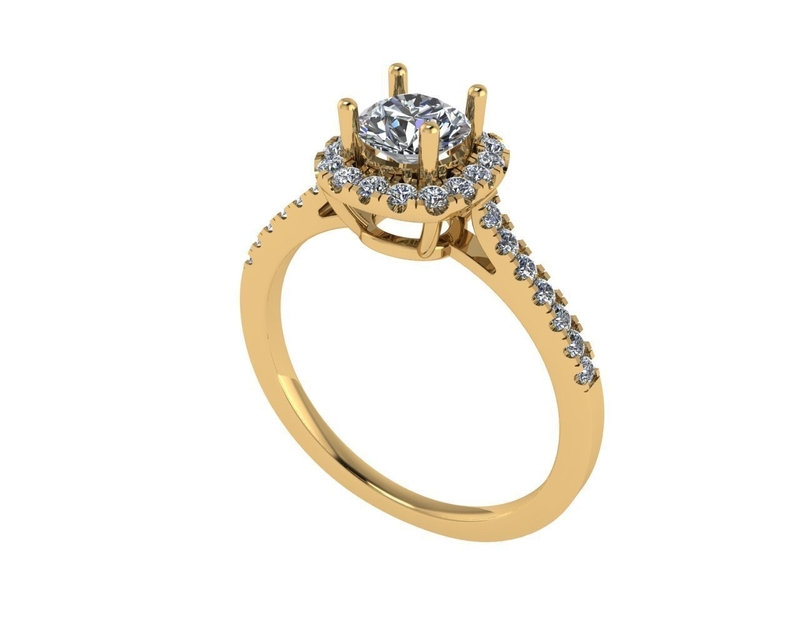 Women diamond engagement ring 3d render