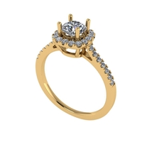Women diamond engagement ring 3d render - Thumbnail 1