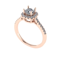Women diamond engagement ring 3d render - Thumbnail 2
