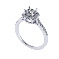 Women diamond engagement ring 3d render - Thumbnail 3