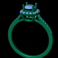 Women diamond engagement ring 3d render - Thumbnail 4